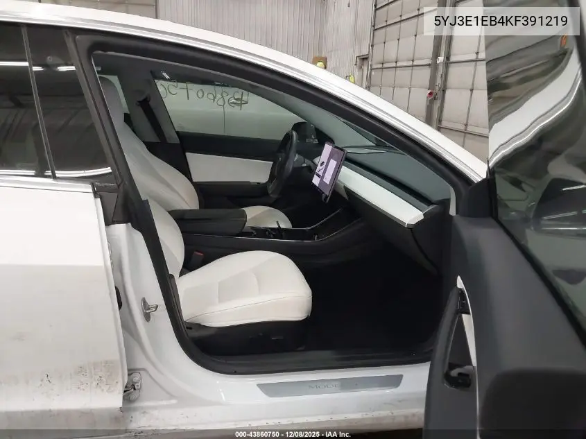 5YJ3E1EB4KF391219 2019 Tesla Model 3 Long Range/Performance