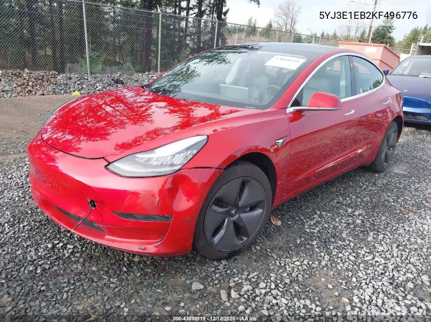 5YJ3E1EB2KF496776 2019 Tesla Model 3 Long Range/Performance
