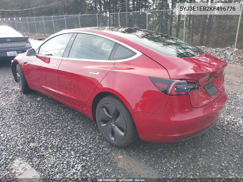 5YJ3E1EB2KF496776 2019 Tesla Model 3 Long Range/Performance
