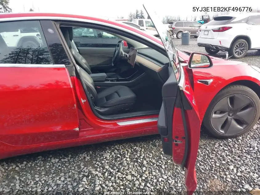 5YJ3E1EB2KF496776 2019 Tesla Model 3 Long Range/Performance