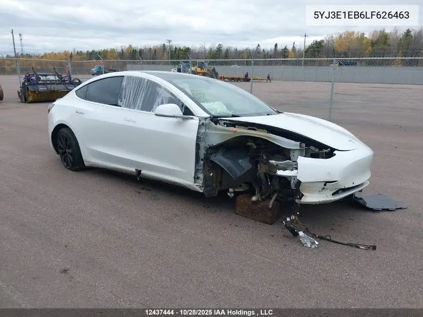 5YJ3E1EB6LF626463 2020 Tesla Model 3