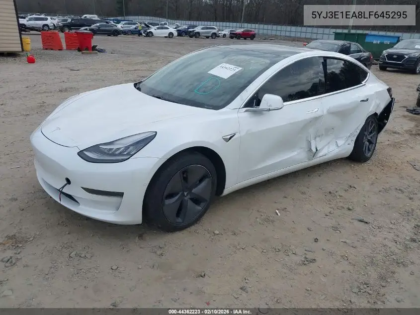 5YJ3E1EA8LF645295 2020 Tesla Model 3 Standard Range Plus Rear-Wheel Drive/Standard Range Rear-Wheel Drive