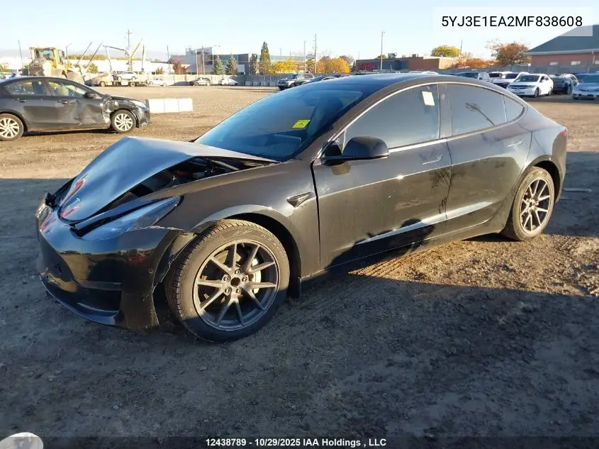 5YJ3E1EA2MF838608 2021 Tesla Model 3