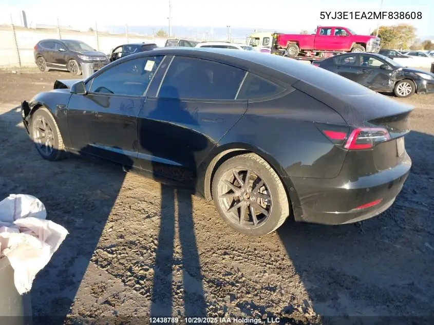 5YJ3E1EA2MF838608 2021 Tesla Model 3