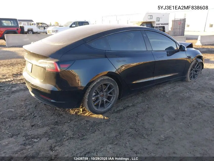 5YJ3E1EA2MF838608 2021 Tesla Model 3