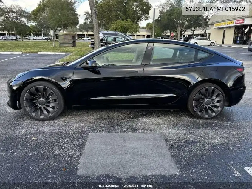5YJ3E1EA1MF015992 2021 Tesla Model 3 Standard Range Plus Rear-Wheel Drive