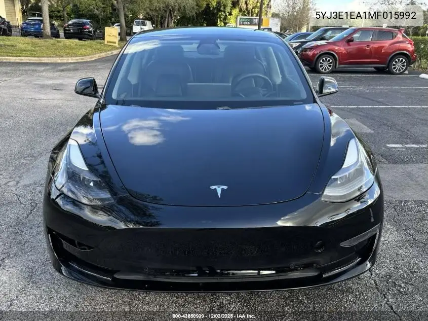 5YJ3E1EA1MF015992 2021 Tesla Model 3 Standard Range Plus Rear-Wheel Drive