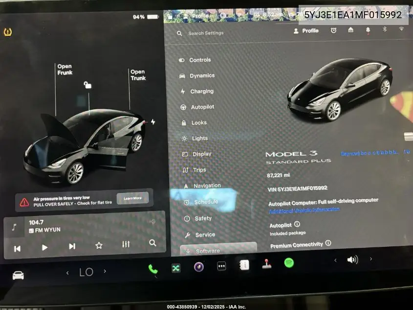 5YJ3E1EA1MF015992 2021 Tesla Model 3 Standard Range Plus Rear-Wheel Drive