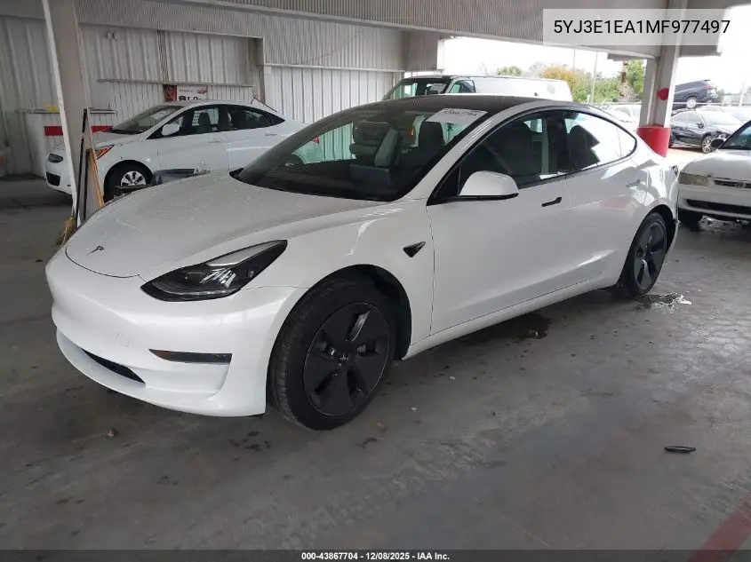 5YJ3E1EA1MF977497 2021 Tesla Model 3 Standard Range Plus Rear-Wheel Drive