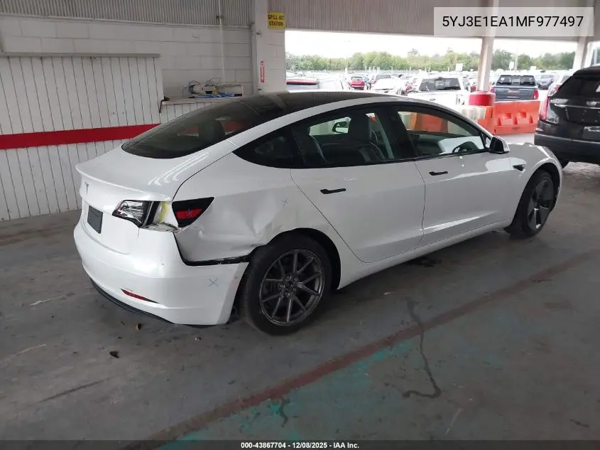 5YJ3E1EA1MF977497 2021 Tesla Model 3 Standard Range Plus Rear-Wheel Drive