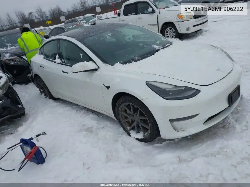 5YJ3E1EA3MF906222 2021 Tesla Model 3 Standard Range Plus Rear-Wheel Drive