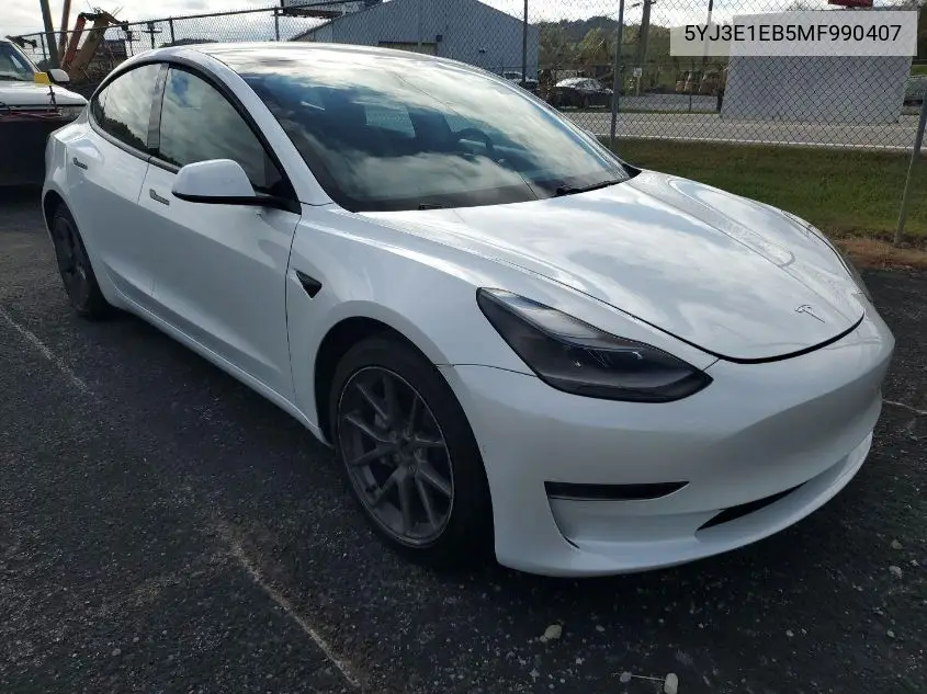 5YJ3E1EB5MF990407 2021 Tesla Model 3 Long Range Dual Motor All-Wheel Drive