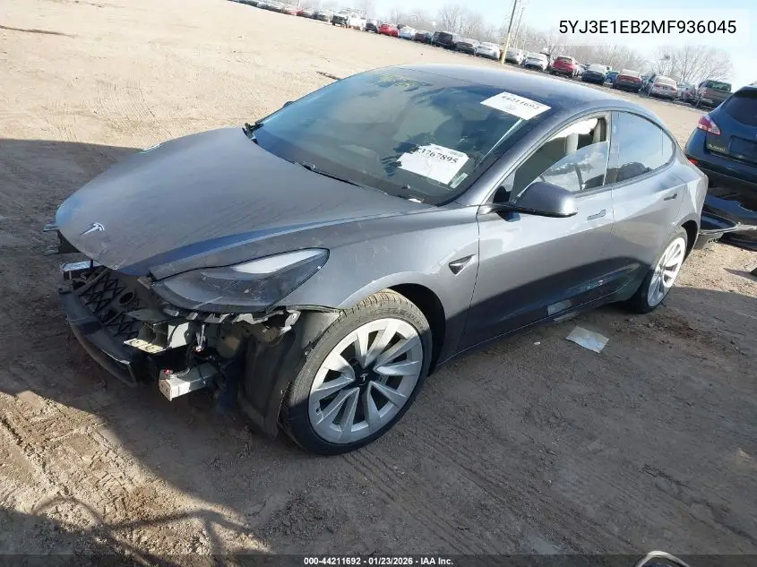 5YJ3E1EB2MF936045 2021 Tesla Model 3 Long Range Dual Motor All-Wheel Drive