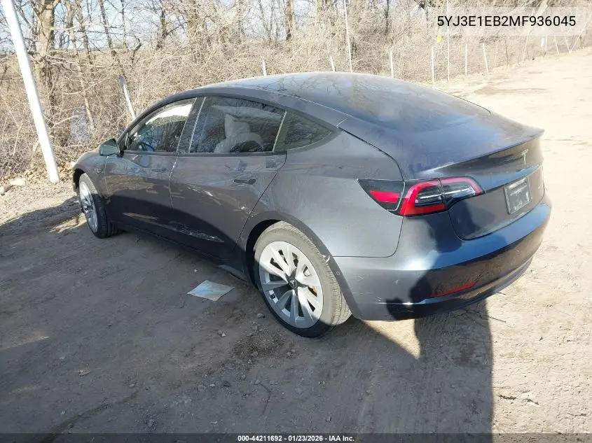 5YJ3E1EB2MF936045 2021 Tesla Model 3 Long Range Dual Motor All-Wheel Drive