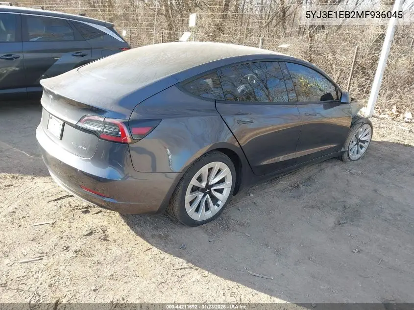 5YJ3E1EB2MF936045 2021 Tesla Model 3 Long Range Dual Motor All-Wheel Drive