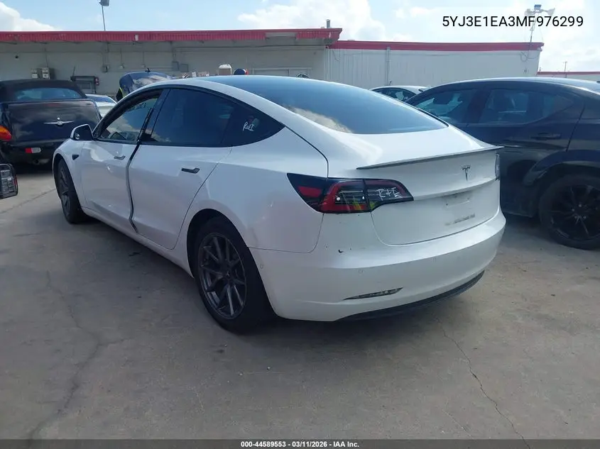 5YJ3E1EA3MF976299 2021 Tesla Model 3 Standard Range Plus Rear-Wheel Drive