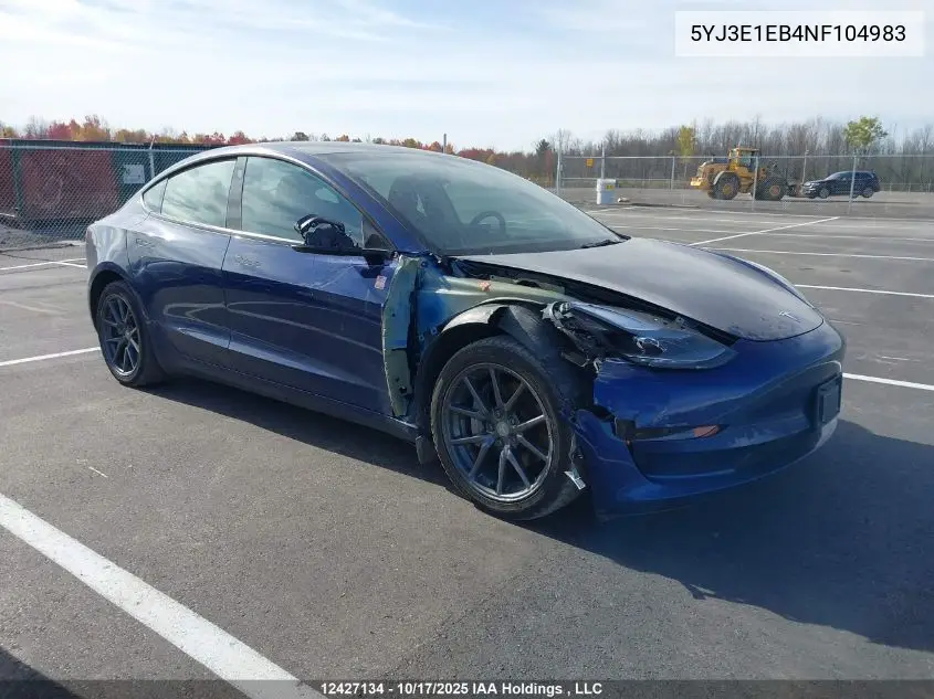 5YJ3E1EB4NF104983 2022 Tesla Model 3 Long Range