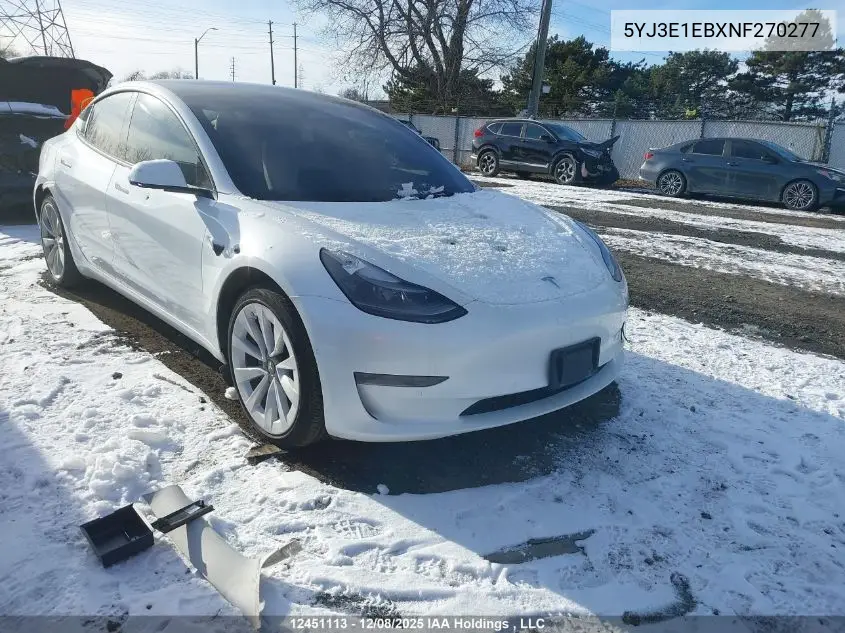 5YJ3E1EBXNF270277 2022 Tesla Model 3 Long Range