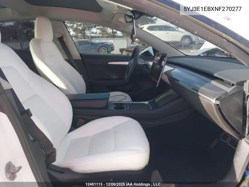 5YJ3E1EBXNF270277 2022 Tesla Model 3 Long Range