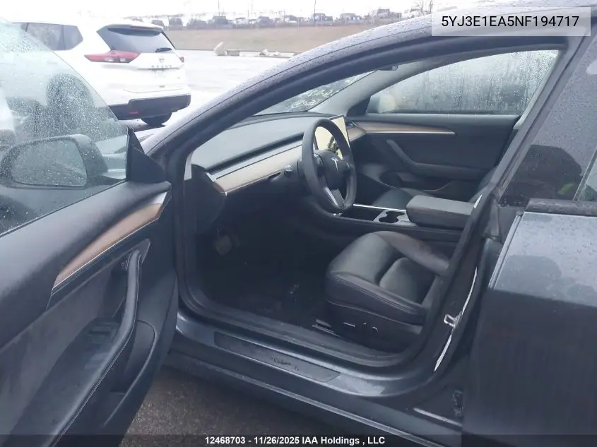 5YJ3E1EA5NF194717 2022 Tesla Model 3