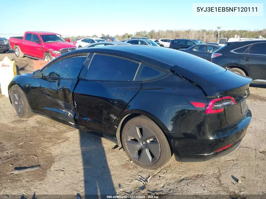 5YJ3E1EB5NF120111 2022 Tesla Model 3 Long Range Dual Motor All-Wheel Drive