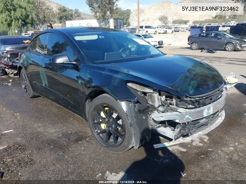 5YJ3E1EA9NF323462 2022 Tesla Model 3 Rear-Wheel Drive