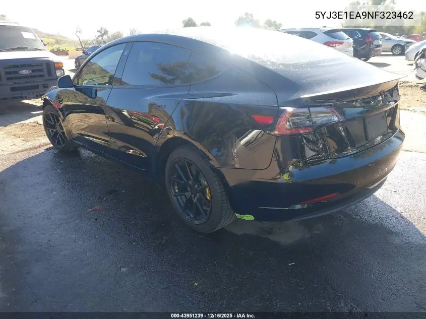 5YJ3E1EA9NF323462 2022 Tesla Model 3 Rear-Wheel Drive