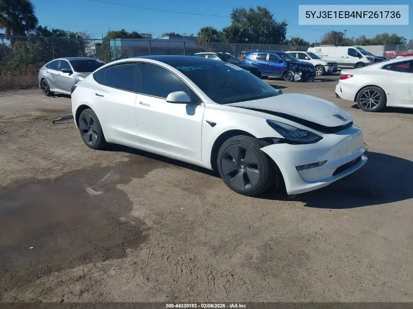 5YJ3E1EB4NF261736 2022 Tesla Model 3 Long Range Dual Motor All-Wheel Drive