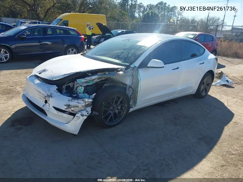 5YJ3E1EB4NF261736 2022 Tesla Model 3 Long Range Dual Motor All-Wheel Drive