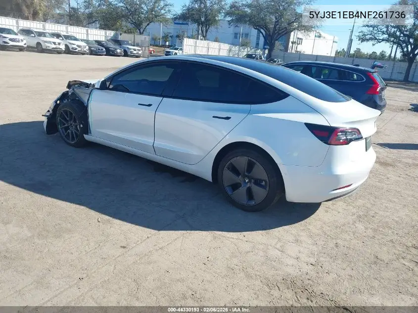 5YJ3E1EB4NF261736 2022 Tesla Model 3 Long Range Dual Motor All-Wheel Drive