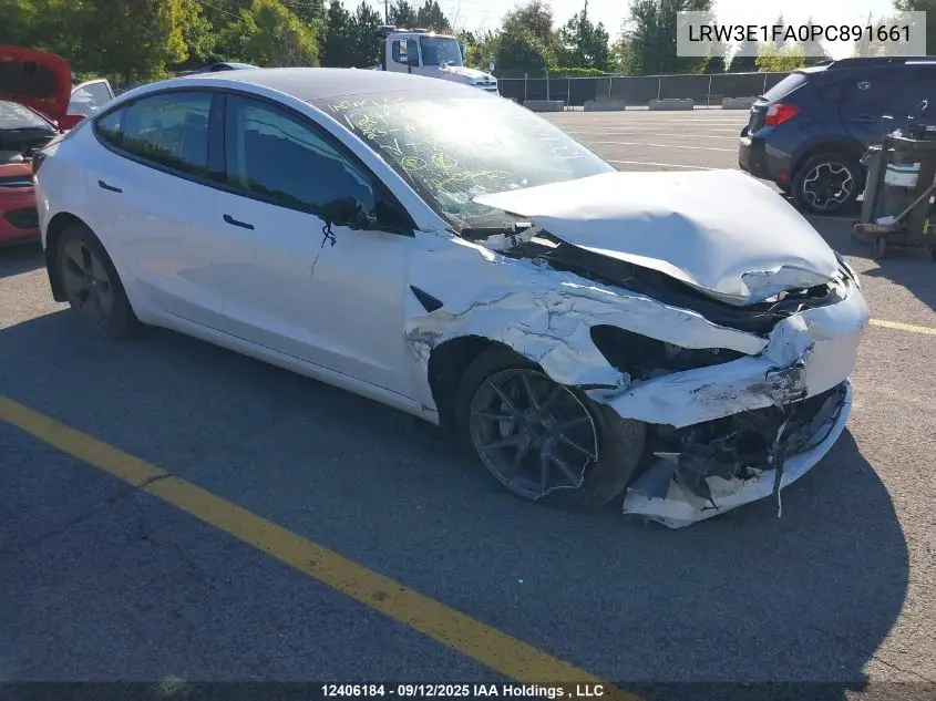 LRW3E1FA0PC891661 2023 Tesla Model 3 Rwd