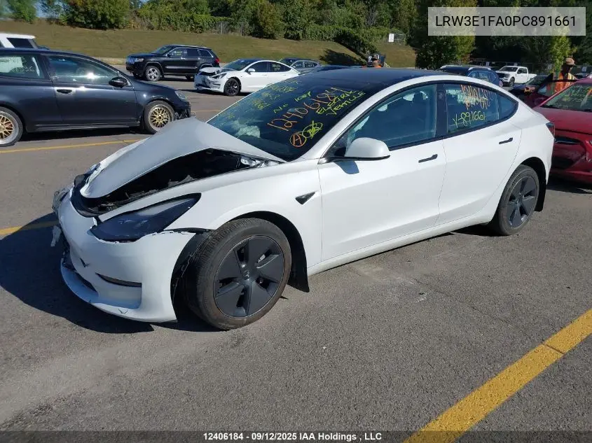 LRW3E1FA0PC891661 2023 Tesla Model 3 Rwd