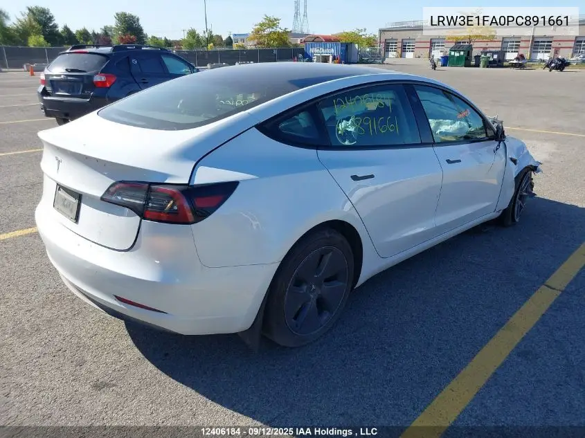LRW3E1FA0PC891661 2023 Tesla Model 3 Rwd