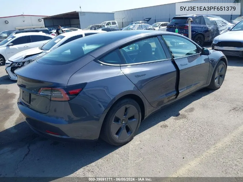 5YJ3E1EA3PF651379 2023 Tesla Model 3 Rear-Wheel Drive