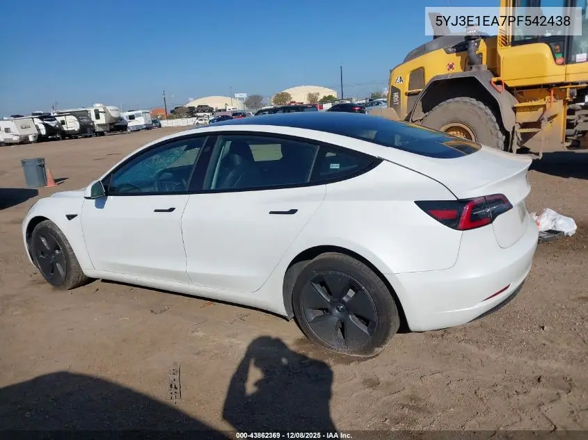 5YJ3E1EA7PF542438 2023 Tesla Model 3 Rear-Wheel Drive