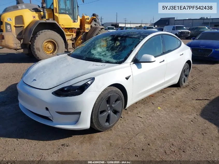 5YJ3E1EA7PF542438 2023 Tesla Model 3 Rear-Wheel Drive