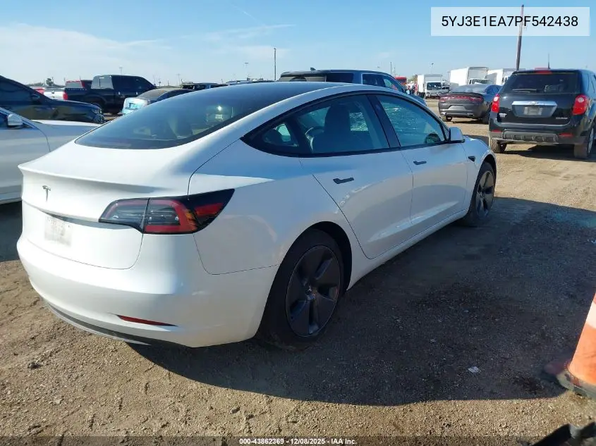 5YJ3E1EA7PF542438 2023 Tesla Model 3 Rear-Wheel Drive