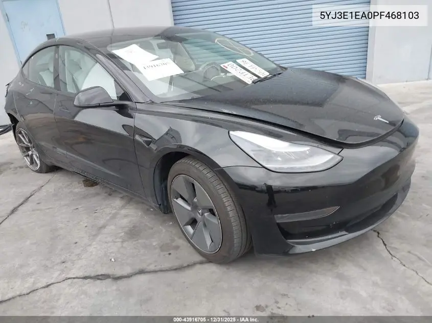 5YJ3E1EA0PF468103 2023 Tesla Model 3 Rear-Wheel Drive