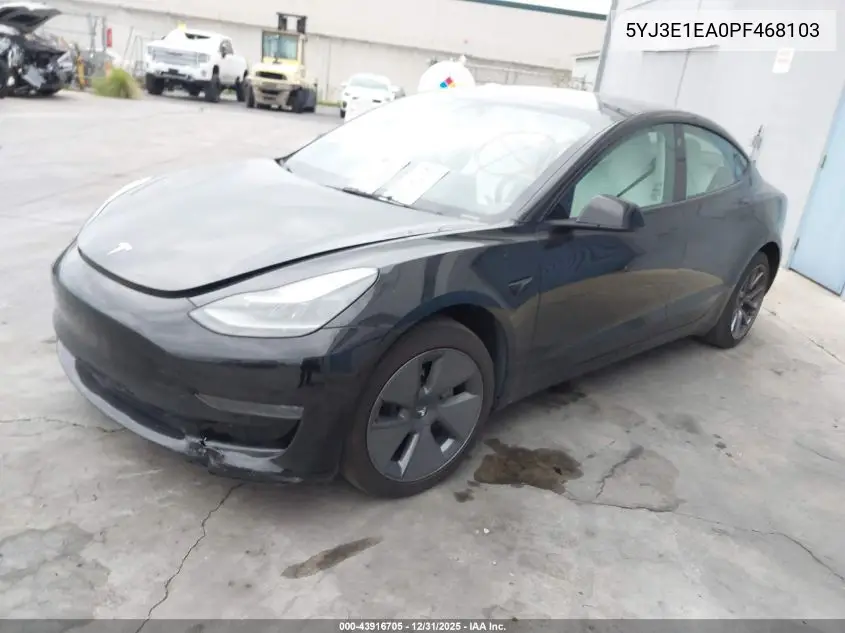 5YJ3E1EA0PF468103 2023 Tesla Model 3 Rear-Wheel Drive