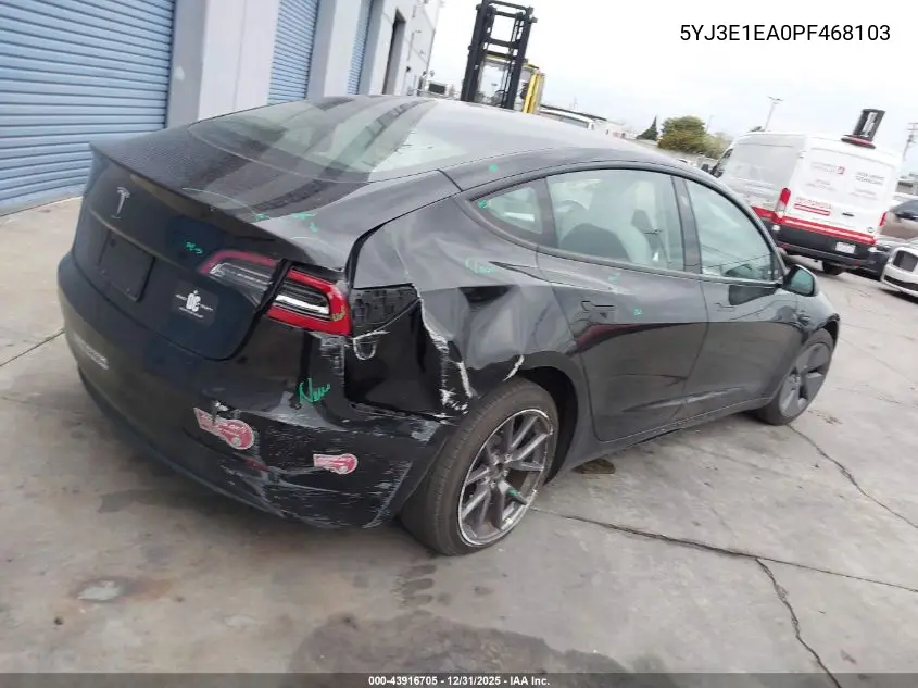 5YJ3E1EA0PF468103 2023 Tesla Model 3 Rear-Wheel Drive