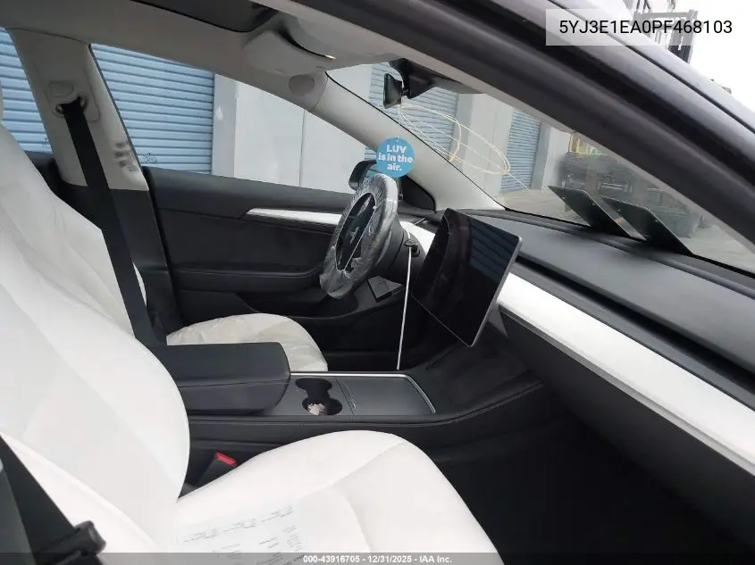 5YJ3E1EA0PF468103 2023 Tesla Model 3 Rear-Wheel Drive