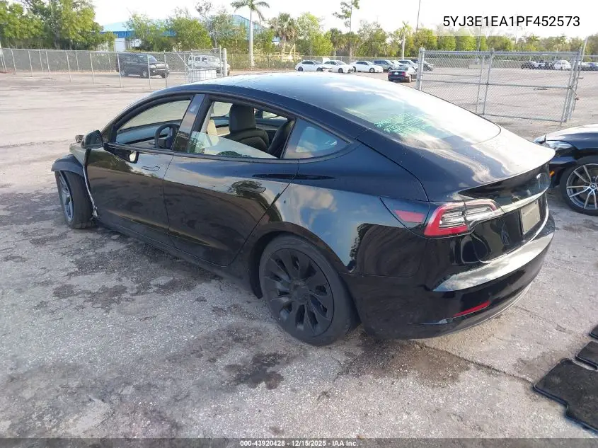 5YJ3E1EA1PF452573 2023 Tesla Model 3 Rear-Wheel Drive