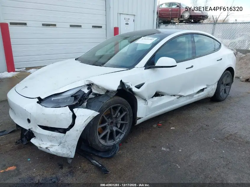 5YJ3E1EA4PF616320 2023 Tesla Model 3 Rear-Wheel Drive