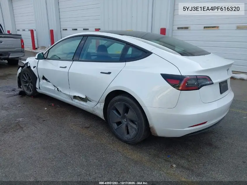 5YJ3E1EA4PF616320 2023 Tesla Model 3 Rear-Wheel Drive