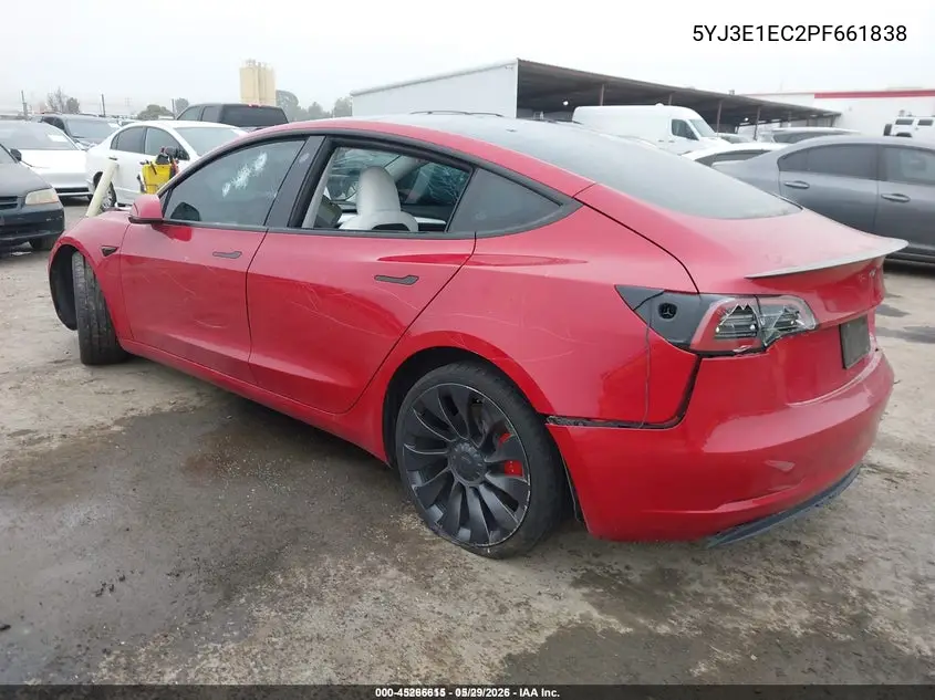 5YJ3E1EC2PF661838 2023 Tesla Model 3 Performance Dual Motor All-Wheel Drive