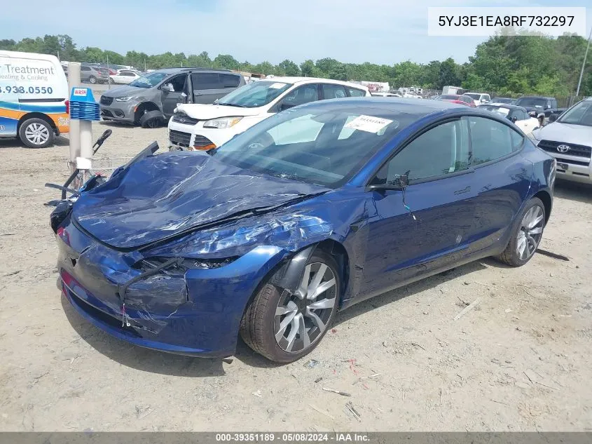 5YJ3E1EA8RF732297 2024 Tesla Model 3 Rear-Wheel Drive