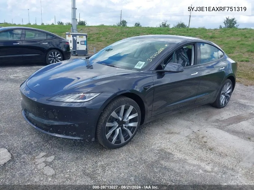 5YJ3E1EAXRF751319 2024 Tesla Model 3 Rear-Wheel Drive