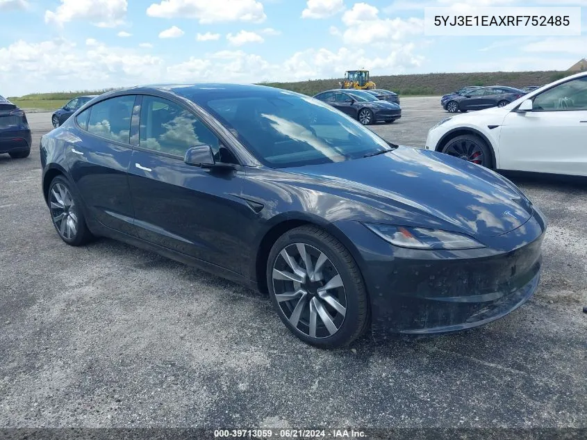 5YJ3E1EAXRF752485 2024 Tesla Model 3 Rear-Wheel Drive