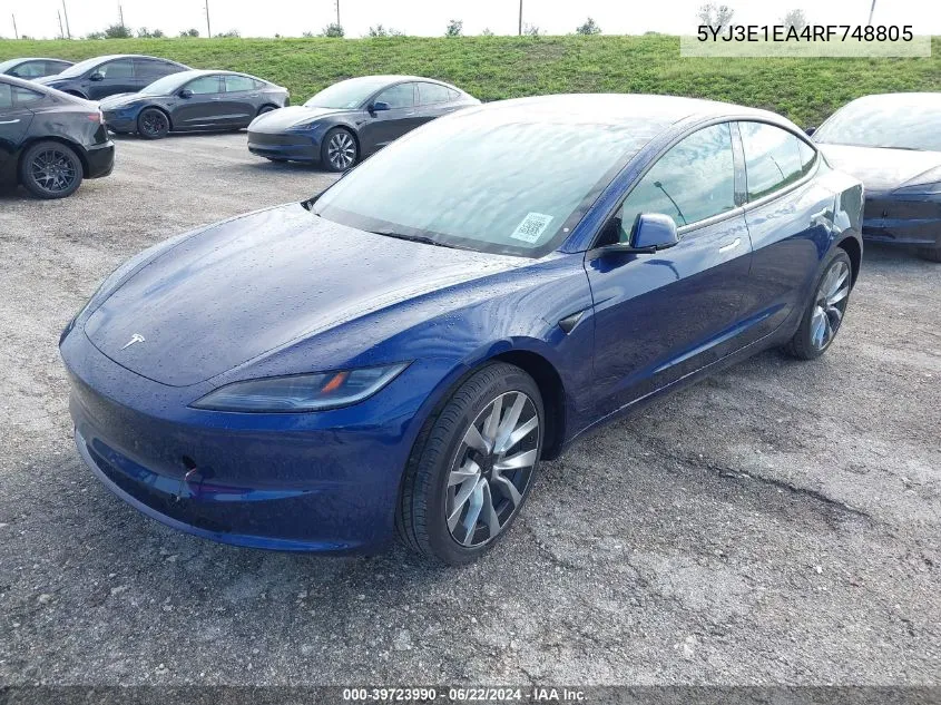 5YJ3E1EA4RF748805 2024 Tesla Model 3 Rear-Wheel Drive