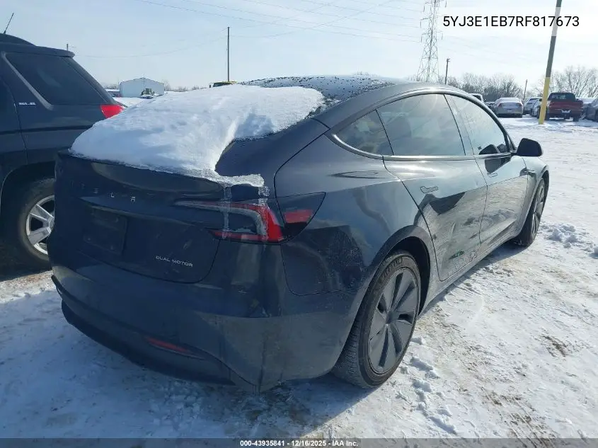 5YJ3E1EB7RF817673 2024 Tesla Model 3 Long Range Dual Motor All-Wheel Drive
